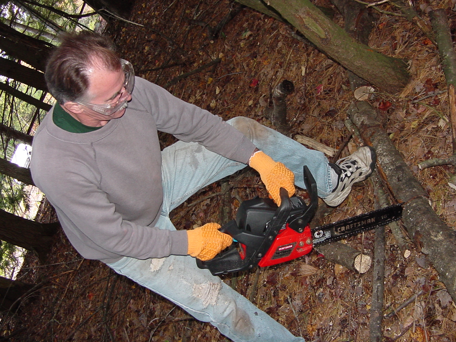 WHOA!!! Who gave my father the chainsaw?