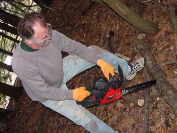 WHOA!!! Who gave my father the chainsaw?